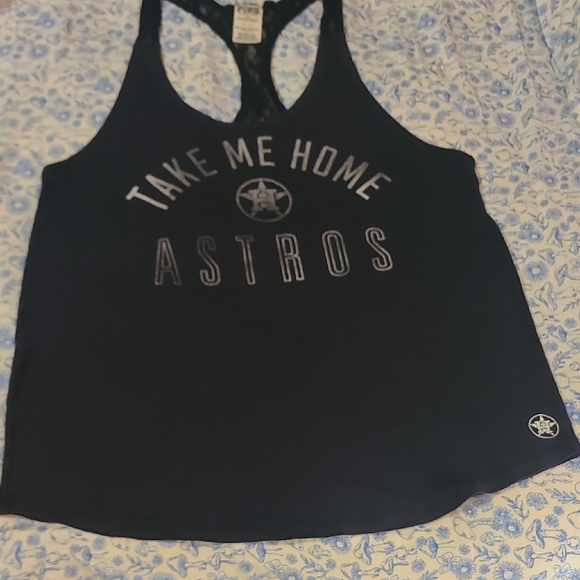 PINK Victoria's Secret Black Racerback Tank Top - Picture 1 of 4